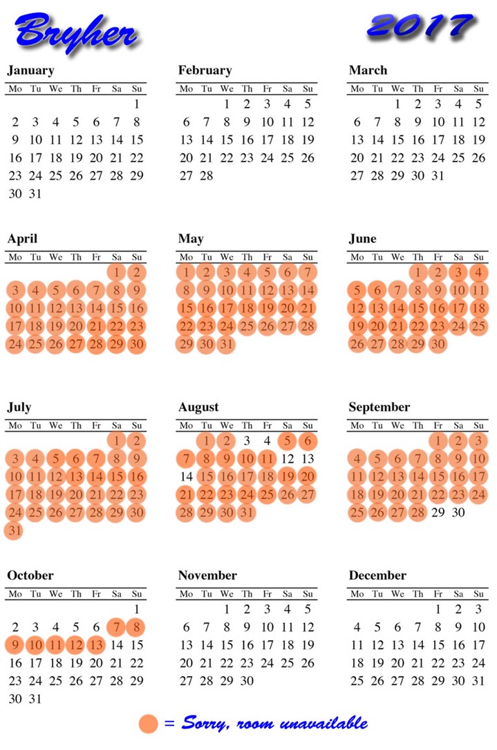 2017 Availability Bryher